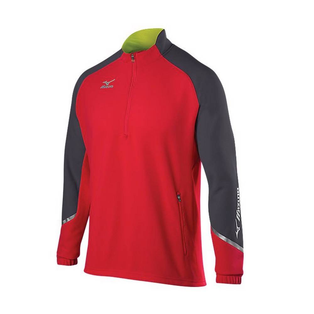 Maglione Mizuno Elite 1/2 Cerniera Uomo - Rosse/Grigie - 41376-MOSC